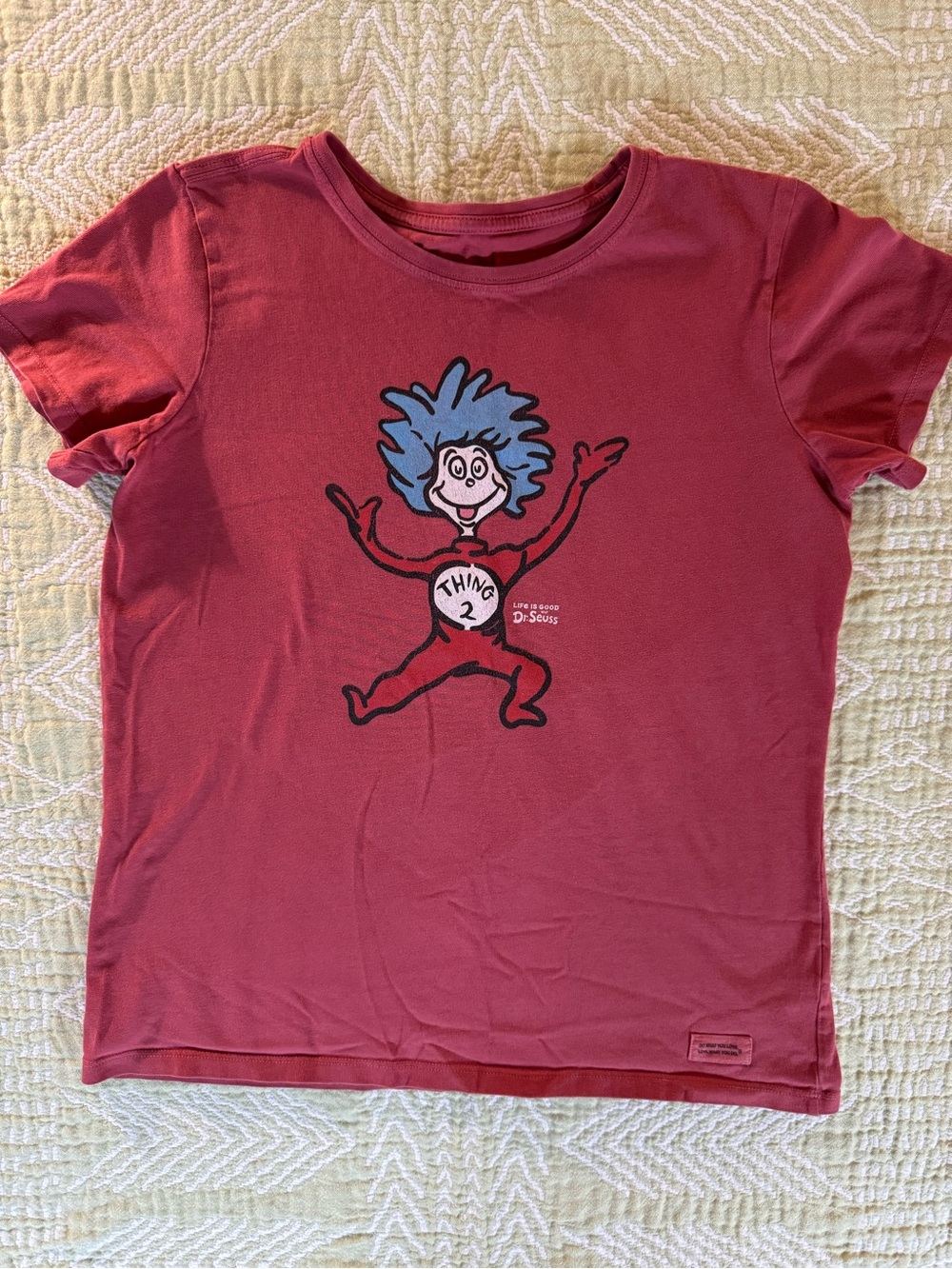 GUC Womens sz Med red Life Is Good Thing 2 Tee - LIG